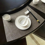 Tischsets Platzsets, 4er Set Sektor Volltonfarbe Platzsets f&uuml;r k&uuml;che Speisetisch Hotel, Platz-Matten, Grau, 30x50cm