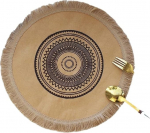 Tischsets, waschbare Tischsets, Quasten-Kraftpapier-Isolierpads, rutschfeste Matten, runde Kaffeepads, dekorative dekorative Tischsets, hitzebest&auml;ndige Tischsets, ideal for K&uuml;chentische - Set ( Color