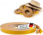 Self-Adhesive Cork Strips, 5 m Long, 1.5 cm Wide and 3 mm Thick, Can Be Cut to Size, Cork Strips, Expansion Joint, Hat Band, Cork Tape, Self-Adhesive Hat Reducer - Made in Germany