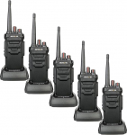 Retevis RT648 veekindel Walkie Talkie, IP67 k&auml;siraadio t&auml;iskasvanutele, PMR446 tasuvaba pikamaa USB-laetav raadio ehitusplatsil, ohutus (must, 5 tk)