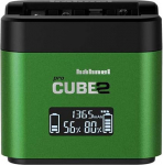 H&auml;hnel - ProCube 2 - DSLR Duo Charger - for FujiFilm - EU/UK/USA plug - Charger for Fuji NP-W126S, NP-W235 batteries - Built-in USB charging sockets & AA slots