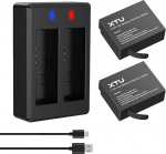 XTU S6 Action Cam Battery - 2 x 1350 mAh Rechargeable Batteries, Compatible with Underwater Camera