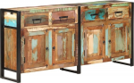 vidaXL Sideboard 4 sahtlit 4 ust Sideboard k&uuml;lgkapp Mitmeotstarbeline kapp Seisev kapp 172 x 35 x 80 cm Vana puidust massiivne riidekapp