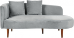 Beliani Chaise Longue Velvet Fabric Beige Taupe koos pehmendusega seljatoega vasakpoolne kaasaegne Chaumont
