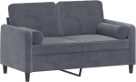 vidaXL 2-kohaline diivan, diivan dekoratiivsete padjadega, puhke diivan elutuppa, polsterdatud diivan, tugitool, l&otilde;&otilde;gastav diivan, Lounge diivan, l&otilde;&otilde;gastav diivan, tumehall velvet