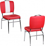 S&ouml;&ouml;gitool Faux Leather American Retro Punane valge tool polsterdatud