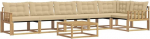 Outdoor Lounge-Set 7-teilig aus massivem Akazienholz, modulares Gartenm&ouml;bel Set mit Ecksofa und Tisch, inkl. Kissen, wetterbest&auml;ndige Sitzgruppe f&uuml;r Terrasse und Garten