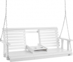 VEVOR Cedar Wood Hollywood Swing 1523 x 710 x 600 mm, terrassikiiked &otilde;ue ja aeda, parandatud kandev&otilde;ime umbes 400 kg, vastupidav kiikepink koos rippuvate ketastega v&auml;litingimustes kasutamiseks, valge