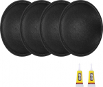 hankimise kaart K&otilde;larite tolmukorkid, 45mm v&auml;liskuju l&auml;bim&otilde;&otilde;t Dome Paper Cap, subwoofer Coil Cover Caps koos remondiliimiga k&otilde;larite kaunistamise tarvikute remondiks 4 Pack