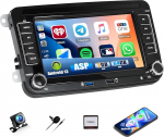 CAMECHO 2+64G Android Autoradio 7-tolline VW Golf 5 6 Polo Touran Tiguan Passat B6 B7 Seat Skoda, Bluetooth raadio GPS WLAN FM RDS, A-apple Carplay Android auto 2 DIN autostereo