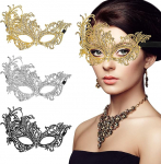 Sibba Pack of 3 Mascarade Masks for Women Sexy Lace Venetian Face Mask Halloween Eye Masquerade Prom Carnival Mask Costume Accessories Masquerade Party