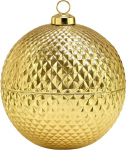 Dekohelden24 Elegantne klaaskuul, kondiitritoodete karp, hoiukarp, klaasist kauss, kuusepalli karp, dekoratiivne kauss, klaaskonteiner j&otilde;ulupallidena, kuldse klaaskrooniga, L/B/H 13 x 13 x 15 cm.