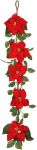 Weihnachtsgirlande 115cm Adventsdeko Adventsgirlande Blumengirlande Blumenranke Christstern Deko Girlande Kunstblumen k&uuml;nstliche Blume Poinsettia Ranke Weihnachtsdeko Weihnachtsstern Blumenranke