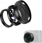 Freewell 2-in-1 Wide Angle & Macro Lens Compatible with Fuji X100VI/X100V - Versatile Design, Enhanced Magnification (Black)
