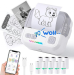 Mini Printer, X100 Portable Sticker Printer with 10 Rolls Printer Paper, Label Printer Bluetooth, Thermal Printer for Notes, Photos, Diaries, DIY, Compatible with iOS and Android