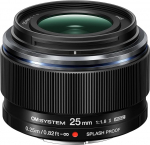 OM SYSTEM M.Zuiko Digital 25 mm F1.8 II Lens High Bright Fixed Focal Length for Micro Four Thirds System Cameras (Olympus OM-D and Pen, Panasonic G Series) Dust Splash Proof Black