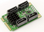 KALEA-INFORMATIQUE 4 pordi SATA 3.0 6G Mini PCI Express kontroller kaart Marvell kiibistikuga