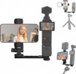 Pocket 3 mobiiltelefoni hoidik, 360&deg; p&ouml;&ouml;rlev telefoni hoidik 1/4-tollise kruviga ja k&uuml;lma &auml;&auml;risega, &uuml;hildub DJI Osmo Pocket 3 foto- ja videofunktsiooniga, monitori hoidik vlogimiseks, otse&uuml;lekandeks ja reisimiseks