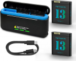 2 Pack 2800mAh Hero 13 aku koos laadijaga, 2025 uuendatud suure ulatusega aku GoPro Hero 13 Black Enduro C-t&uuml;&uuml;pi laetavatele kaameratele