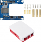 Waveshare Power Over Ethernet HAT (H), &uuml;hildub Raspberry Pi 5 / cm 5, 5V 5A v&auml;ljund, stabiilne j&otilde;udlus, toetab 802.3af/at, isoleeritud l&uuml;litatud režiimiga toide, PoE HAT, koos RPi 5 korpusega