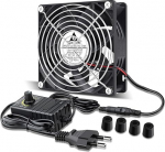 GDSTIME ventilaator 220V 120mm ventilaator 230V 120x120x38 kuullaager koos 4V-12V kiiruse kontrolleriga 3000RPM server muunduri m&ouml;&ouml;bli jahutamiseks