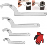 Poweka Reguleeritav C Pin Wrench Hook Wrench, (4 tk) 3/4-2 tolli, 1 1/4-3 tolli, 2-4 3/4 tolli, 4 1/2-6 7/10 tolli mutriv&otilde;tme mutriv&otilde;tme mutri jaoks h&uuml;drosilindrite, mehaaniliste masinate, seadmete s&otilde;idukite jaoks.