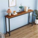 Rustikaalne t&ouml;&ouml;stuslik konsoolne diivanilaud koos hoiuriiuliga esikusse elutuppa kitsas pikk diivanipoolne laud v&auml;ikestesse ruumidesse