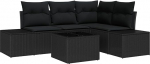 Rantry 5-teilige Garten Sofa Set mit Kissen Beige Poly Rattan Gartenlounge Model3347053