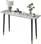 Schmaler Couchtisch aus Marmor mit Ablagefach, stilvolle Konsole und Sofatisch f&uuml;r Wohnzimmer und Flur, 120 cm, modernes disain, elegante Akzentm&ouml;bel