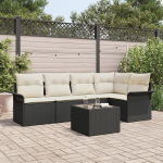 Rantry 5-teiliges Garten-Sofa-Set mit Kissen Braun Poly Rattan Gartenlounge Model3345367