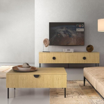 Living Room Furniture Set Oak 2-Piece Retro Style 1 Lowboard 1 Coffee Table