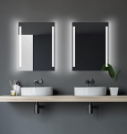 Talos LED Bathroom Mirror with Lighting 80 x 60 cm - Bathroom Wall Mirror with Lighting - Suitable for Wet Rooms Thanks to Aluminium Body - Light Colour Neutral White