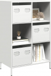 Myheimly Highboard 68 x 39 x 103,5 cm terasest raamaturiiul, kaasaegne raamaturiiul, raamaturiiul sahtlitega, raamaturiiul, valge