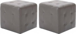 vidaXL 2 x Pouf Footstool Seat Pouf Footstool Seat Cube Footstool Ottoman Grey 30 x 30 x 30 cm Faux Leather