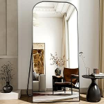 BEAUTYPEAK seisev peegel, 171 x 76 cm, minimalistlik raam, t&auml;ispikkune peegel, vabalt seisev, kerge, t&auml;ispikkune peegel, riputatakse seinale horisontaalselt v&otilde;i vertikaalselt, magamistoas, must