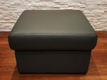 Quattro Meble Dark Grey Real Leather Stool Cowhide Seat Cube 60 x 55 cm