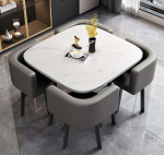 AMZSEW s&ouml;&ouml;gilaud koos 4 tooliga, &uuml;mmargune v&auml;ike k&ouml;&ouml;gilaud, s&ouml;&ouml;gitoa laud, 90 cm, 4-6 inimesele, s&ouml;&ouml;gituppa, k&ouml;&ouml;ki, elutuppa, moodsad k&ouml;&ouml;gitoolid.