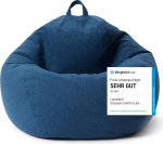 Lumaland Comfort Line Beanbag, Siseruumides kasutatav Beanbag, 70 x 80 x 50 cm, rohkem kui 1 miljon reguleeritavat EPS helmestikku, pehme, mugav p&otilde;randapadi, tugitool lastele ja t&auml;iskasvanutele, 120 L maht, tumesinine v&auml;rvus.