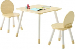 VEVOR Kindertisch mit 2 St&uuml;hlen & mit abgerundeten Kanten & Graffiti-Tischplatte, Maltisch Set zum Lesen Lernen Zeichnen Schreiben, Kindersitzgruppe Kindertagesst&auml;tte, Basteltisch Spieltisch