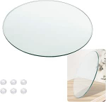 WORDFUN &uuml;mmargune lauaplaat l&auml;bipaistvast klaasist, &uuml;mmargune klaasplaat 35-100 cm, &uuml;mmargune klaasist lauaplaat, ilmastikukindel &uuml;mmargune, hotelli-, banketi- ja perekonnalaudade jaoks