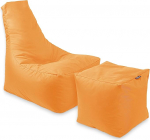 BuBiBag Calm Bean Bag koos v&auml;ljaheitega - m&auml;ngukott lastele ja t&auml;iskasvanutele - Bean Bag sobib ka v&auml;litingimustes kasutamiseks - Bean Pouf & k&auml;epide (Neonoranž)