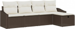 Rantry Diivan komplekt mit Kissen mit Speicher 5 tk Braun Poly-Rattan Gartenm&ouml;bel Model3359257