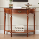 Moderner, halbkreisf&ouml;rmiger Konsolentisch aus massivem Material mit Schublade, schmaler Beistelltisch f&uuml;r Sofa, Dekoration f&uuml;r Flur und Eingangsbereich, f&uuml;r Eingangsbereich, Diele, Wohnzimme