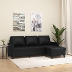 Gecheer 3-kohaline diivan koos tugitooliga, kangast diivan, polsterdatud diivan, diivanvoodi, Lounge diivan, kaasaegne nurgadiivan, diivanvoodi, tugitool, L-kujuline mugav diivan, diivanvoodi, k&uuml;lalisdiivan, 198 x 77 x 80 cm (B x T).
