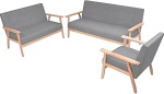 Fasba diivanikomplekt 3-TLG. Stoff Hellgrau, Polstersofa Moderne Relax-Couch f&uuml;r Wohnzimmer Schlafzimmer Hobbyraum275179