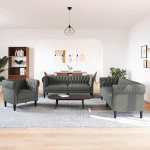 Gecheer Diivan Set Dunkelgrau Stoff, Moderne Couch Polstersofa f&uuml;r Wohnzimmer Schlafzimmer Spielzimmer3385859