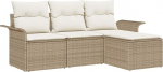 4-teiliges Garten Sofa Set mit Kissen Beige Poly Rattan Gartenlounge Model3345311