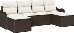 Gartensofa-komplekt Braun Poly-Rattan Gartenm&ouml;bel Model3345808
