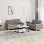 2-Sitzer-Sofa Taupe, Stoff, 138x77x80 cm, Polsterm&ouml;bel, Wohnzimmer Model3201297