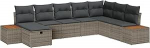 8-teiliges Garten-Sofaset mit Kissen Grau Poly-Rattan Gartenlounge Model3359656